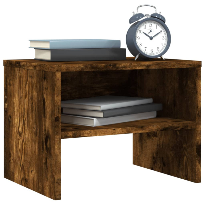 Produktbild för Sängbord 2 st rökfärgad ek 40x30x30 cm konstruerat trä