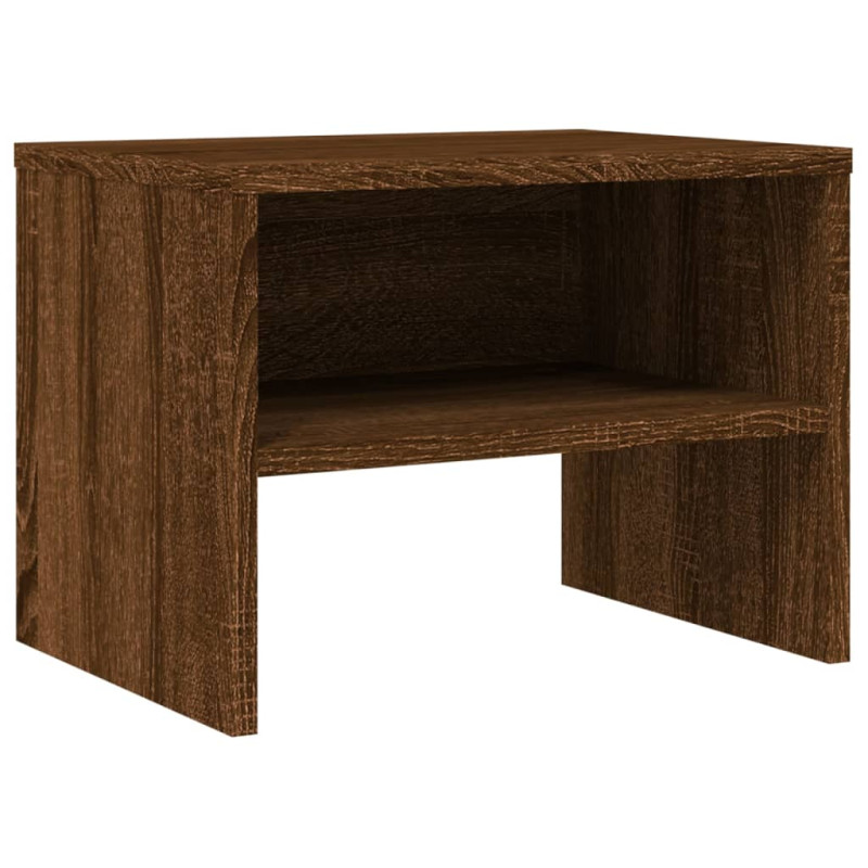 Produktbild för Sängbord rökfärgad Brun ek 40x30x30 cm konstruerat trä