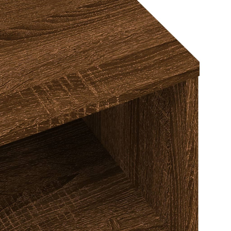 Produktbild för Sängbord rökfärgad Brun ek 40x30x30 cm konstruerat trä