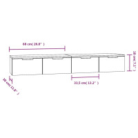 Produktbild för Väggskåp 2 st Svart 68x30x20 cm konstruerat trä