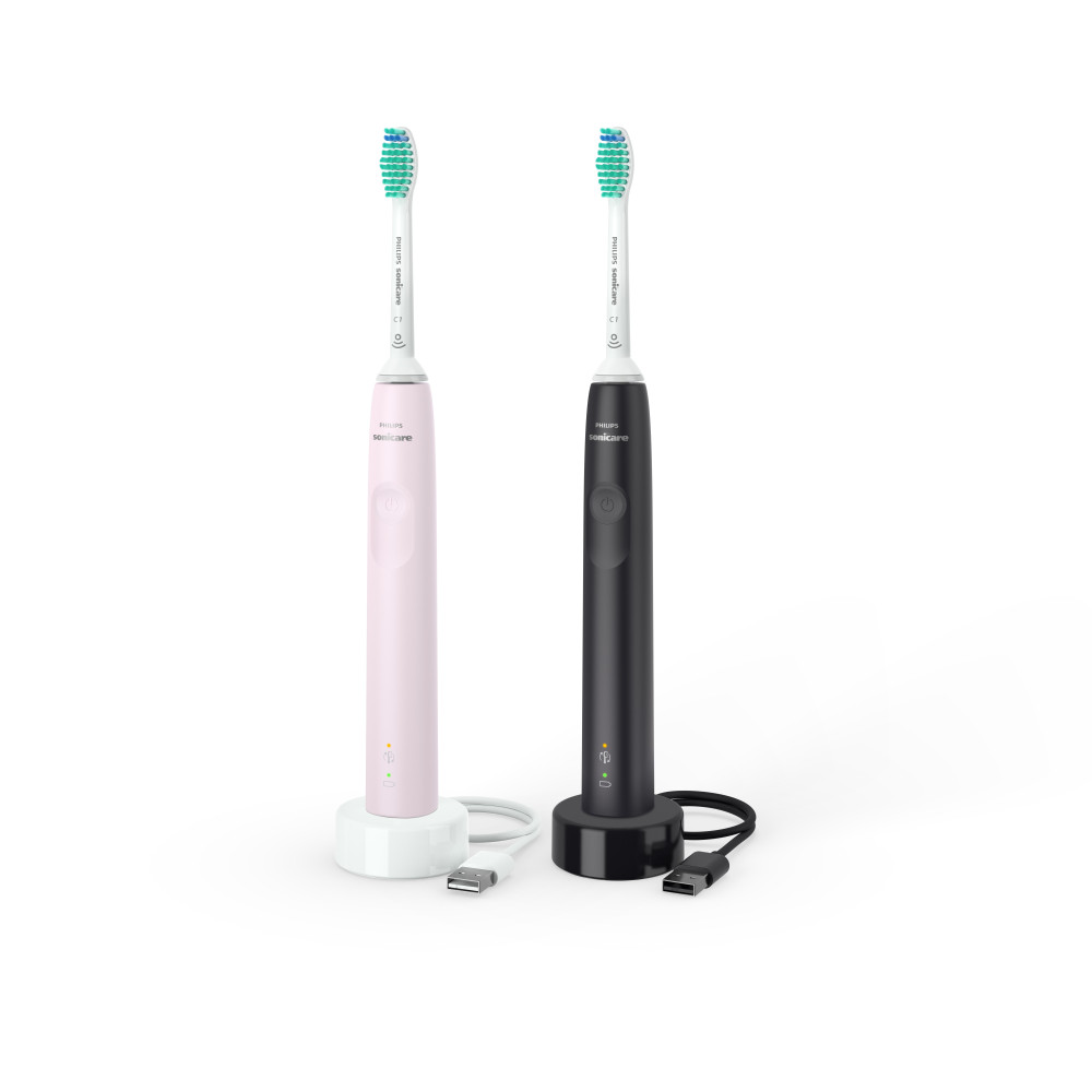 Produktbild för Philips 3100 series HX3675/15 2x Sonisk eltandborste - Svart/Rosa