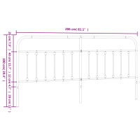 Produktbild för Huvudgavel metall svart 200 cm