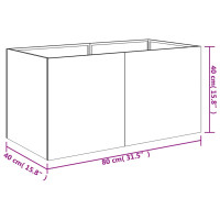 Produktbild för Odlingslåda 80x40x40 cm rosttrögt stål