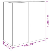 Produktbild för Odlingslåda 40x80x80 cm rosttrögt stål