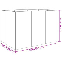 Produktbild för Odlingslåda 120x80x80 cm rosttrögt stål