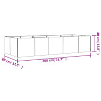 Produktbild för Odlingslåda 200x80x40 cm rosttrögt stål