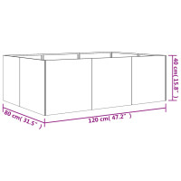 Produktbild för Odlingslåda 120x80x40 cm rosttrögt stål