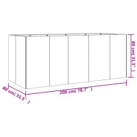 Produktbild för Odlingslåda 200x80x80 cm rosttrögt stål