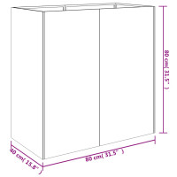 Produktbild för Odlingslåda 80x40x80 cm rosttrögt stål