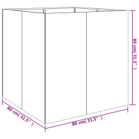 Produktbild för Odlingslåda 80x80x80 cm rosttrögt stål