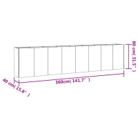 Produktbild för Odlingslåda 360x40x80 cm rosttrögt stål