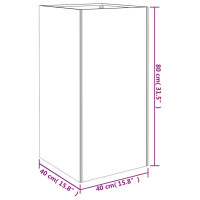 Produktbild för Odlingslåda 40x40x80 cm rosttrögt stål