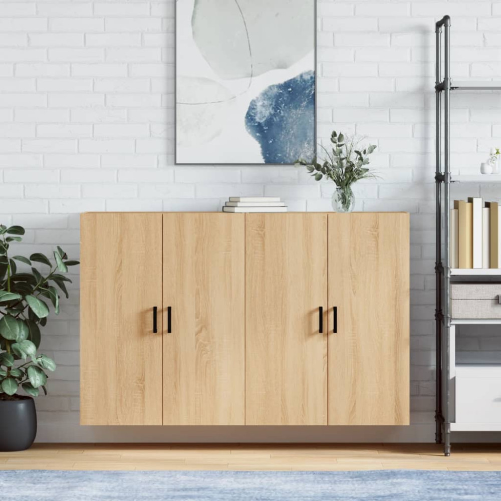 Produktbild för Väggskåp 2 st sonoma-ek 69,5x34x90 cm
