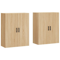 Produktbild för Väggskåp 2 st sonoma-ek 69,5x34x90 cm
