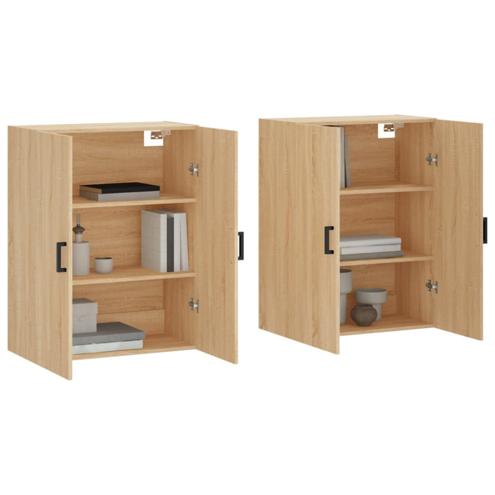 Produktbild för Väggskåp 2 st sonoma-ek 69,5x34x90 cm
