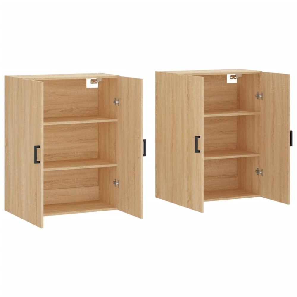 Produktbild för Väggskåp 2 st sonoma-ek 69,5x34x90 cm