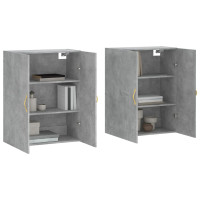 Produktbild för Väggskåp 2 st betonggrå 69,5x34x90 cm