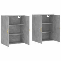 Produktbild för Väggskåp 2 st betonggrå 69,5x34x90 cm