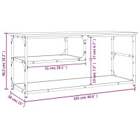 Produktbild för Tv-bänk brun ek 103x38x46,5 cm konstruerat trä och stål