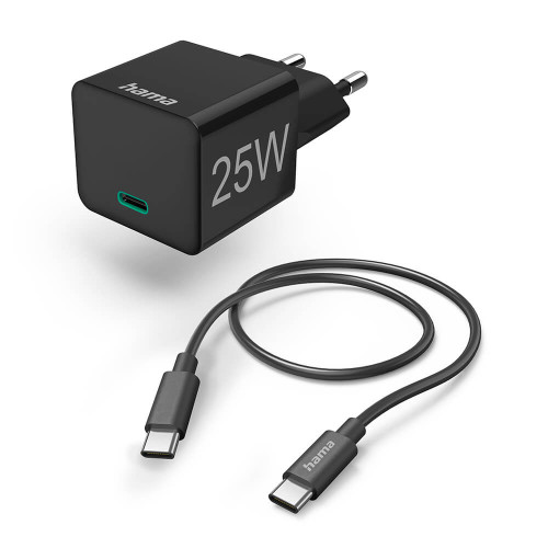 Hama Snabbladdare 1x USB-C med Kabel 25W PD 1,0m