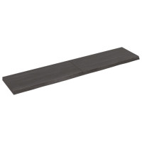 Produktbild för Vägghylla mörkbrun 140x30x(2-4) cm behandlad massiv ek