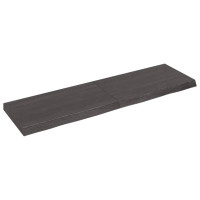 Produktbild för Vägghylla mörkbrun 140x40x(2-6) cm behandlad massiv ek