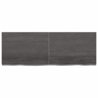 Produktbild för Vägghylla mörkbrun 140x50x(2-4) cm behandlad massiv ek