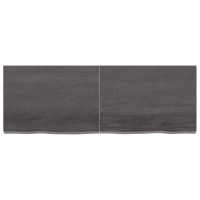 Produktbild för Vägghylla mörkbrun 140x50x(2-6) cm behandlad massiv ek