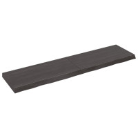 Produktbild för Vägghylla mörkbrun 160x40x(2-6) cm behandlad massiv ek