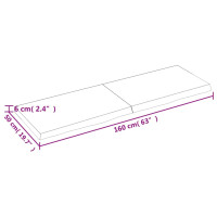 Produktbild för Vägghylla mörkbrun 160x50x(2-6) cm behandlad massiv ek