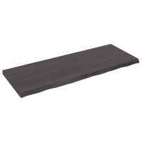 Produktbild för Vägghylla mörkbrun 160x60x(2-6) cm behandlad massiv ek