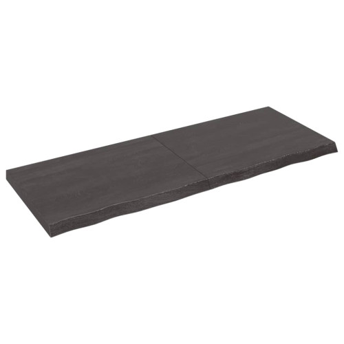 vidaXL Vägghylla mörkbrun 160x60x(2-6) cm behandlad massiv ek