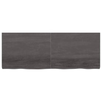 Produktbild för Vägghylla mörkbrun 160x60x(2-6) cm behandlad massiv ek