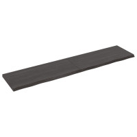 Produktbild för Vägghylla mörkbrun 180x40x(2-4) cm behandlad massiv ek