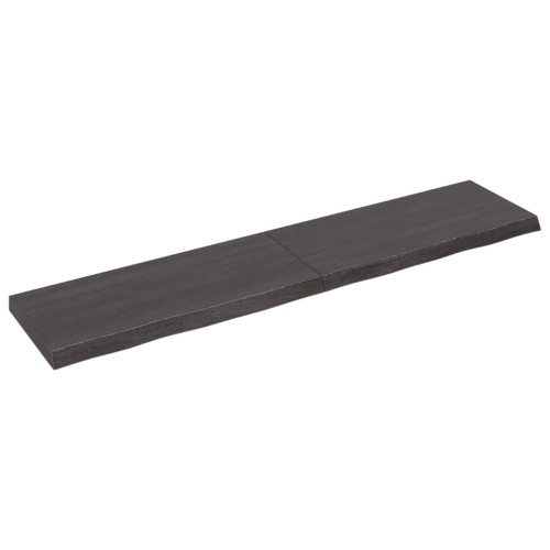 vidaXL Vägghylla mörkbrun 180x40x(2-6) cm behandlad massiv ek