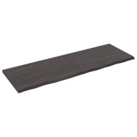 Produktbild för Vägghylla mörkbrun 180x60x(2-4) cm behandlad massiv ek