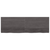 Produktbild för Vägghylla mörkbrun 180x60x(2-4) cm behandlad massiv ek