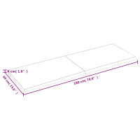 Produktbild för Vägghylla mörkbrun 180x60x(2-4) cm behandlad massiv ek