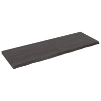 Produktbild för Vägghylla mörkbrun 180x60x(2-6) cm behandlad massiv ek