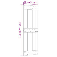 Produktbild för Skjutdörr med beslag 70x210 cm massiv furu