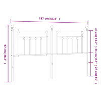 Produktbild för Huvudgavel metall svart 180 cm