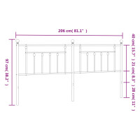 Produktbild för Huvudgavel metall vit 200 cm