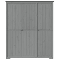 Produktbild för Klädskåp BODO grå 146x53,5x173 cm massiv furu