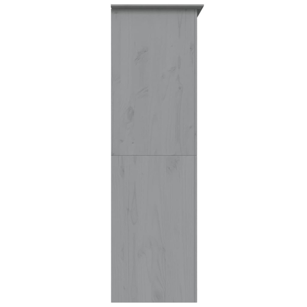 Produktbild för Klädskåp BODO grå 146x53,5x173 cm massiv furu