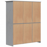 Produktbild för Klädskåp BODO grå 146x53,5x173 cm massiv furu