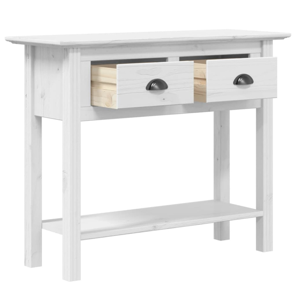 Produktbild för Konsolbord BODO vit 91x35x74 cm massiv furu