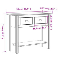 Produktbild för Konsolbord BODO grå 91x35x74 cm massiv furu