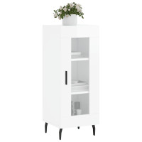 Produktbild för Skåp vit högglans 34,5x34x90 cm konstruerat trä