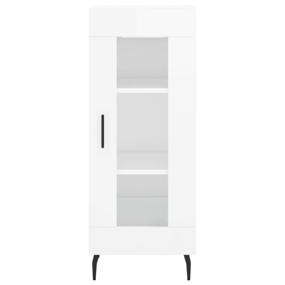 Produktbild för Skåp vit högglans 34,5x34x90 cm konstruerat trä