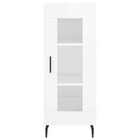 Produktbild för Skåp vit högglans 34,5x34x90 cm konstruerat trä